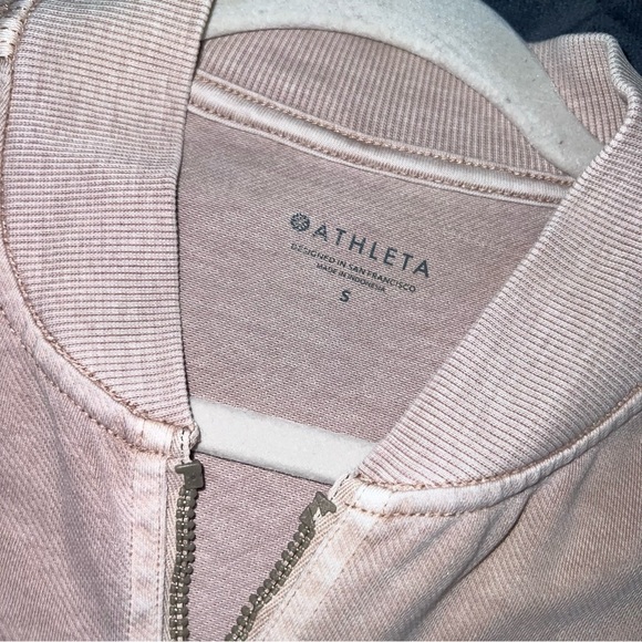 Athleta Sweater Farallon Women Small Tan Zip Up Lightweight Jacket Mocha Latte T - Picture 7 of 9